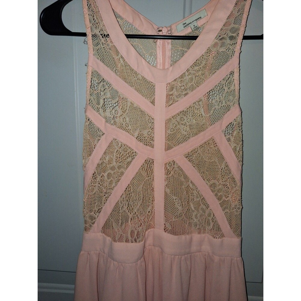 The Clothing Company Blush Pink Lace Fit & Flare Skater Dress Women's Small...